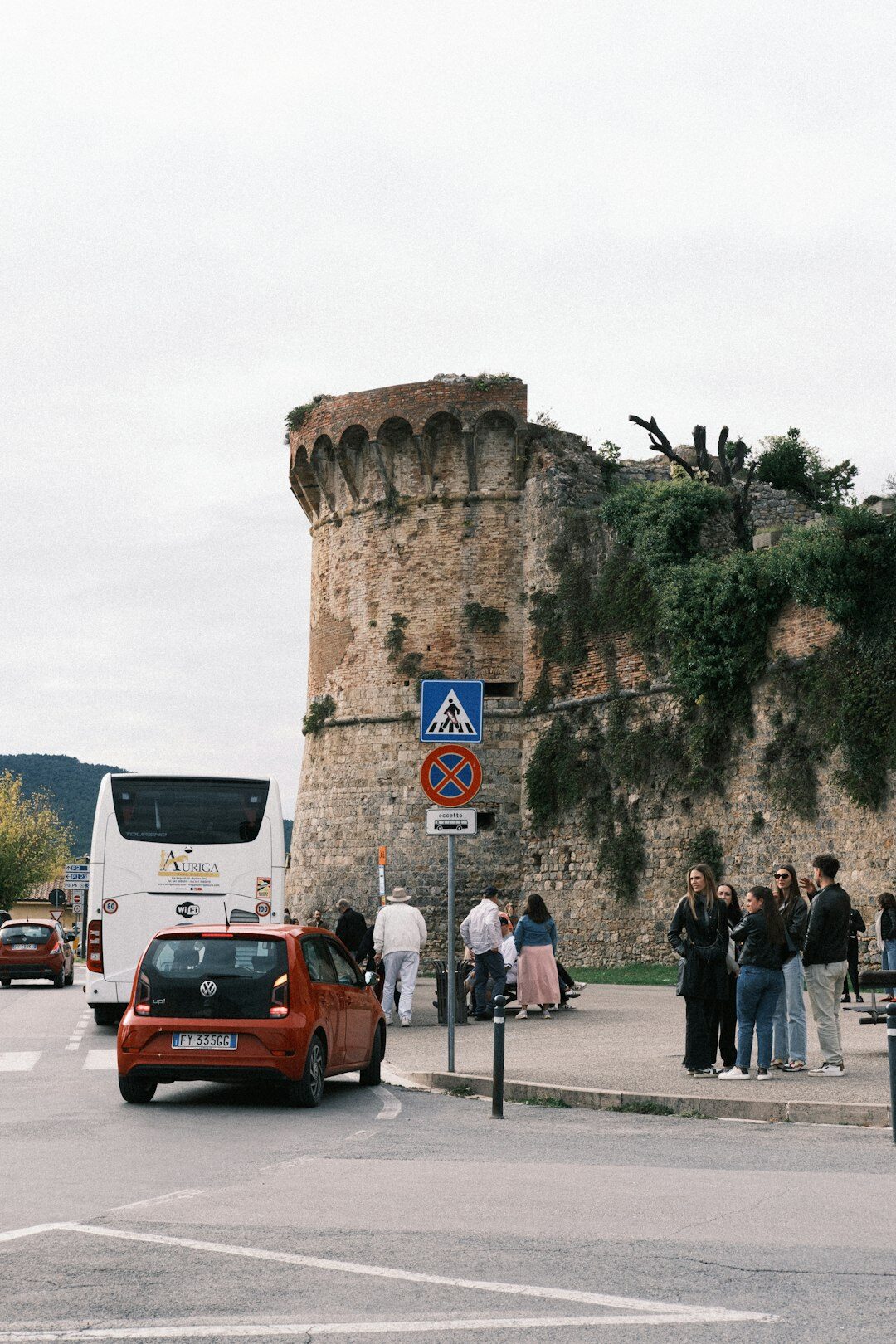 Seniors boarding a tour bus for a countryside excursion