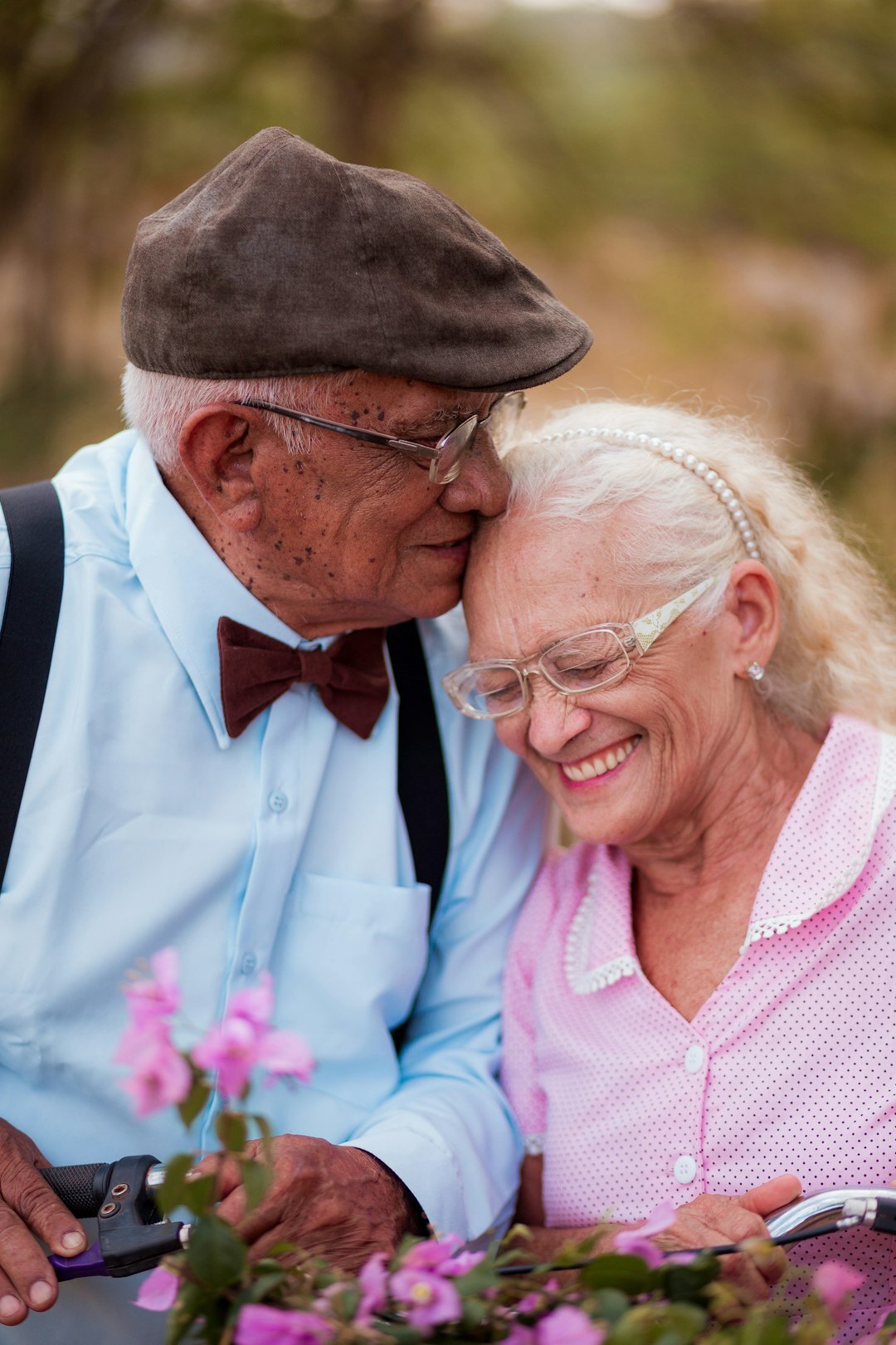 senior couple reviewing budget papers