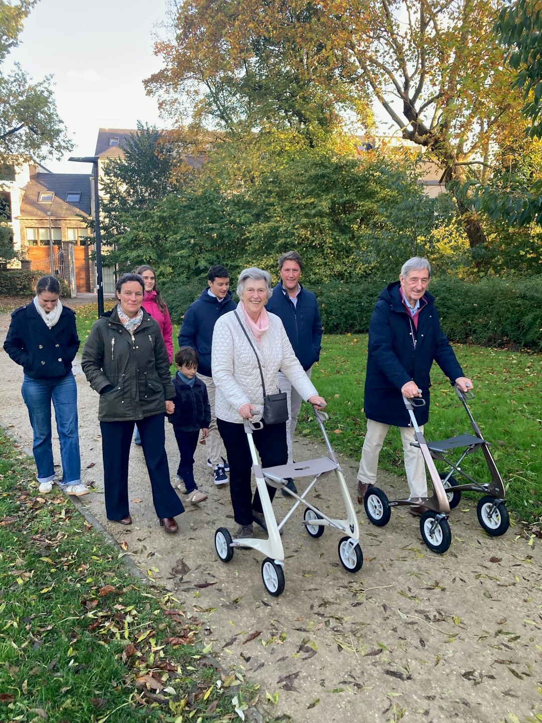 group of seniors walking